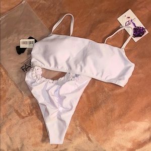 White two piece bikini
